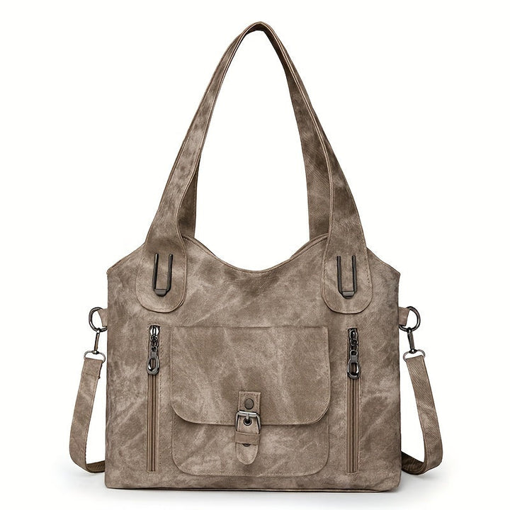 Elise’s Vintage Charm  Faux Leather Shoulder Bag