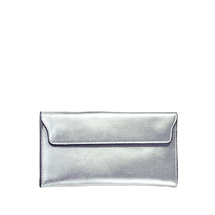 Classic Leather Fold-over Wallet with Magnetic Flap