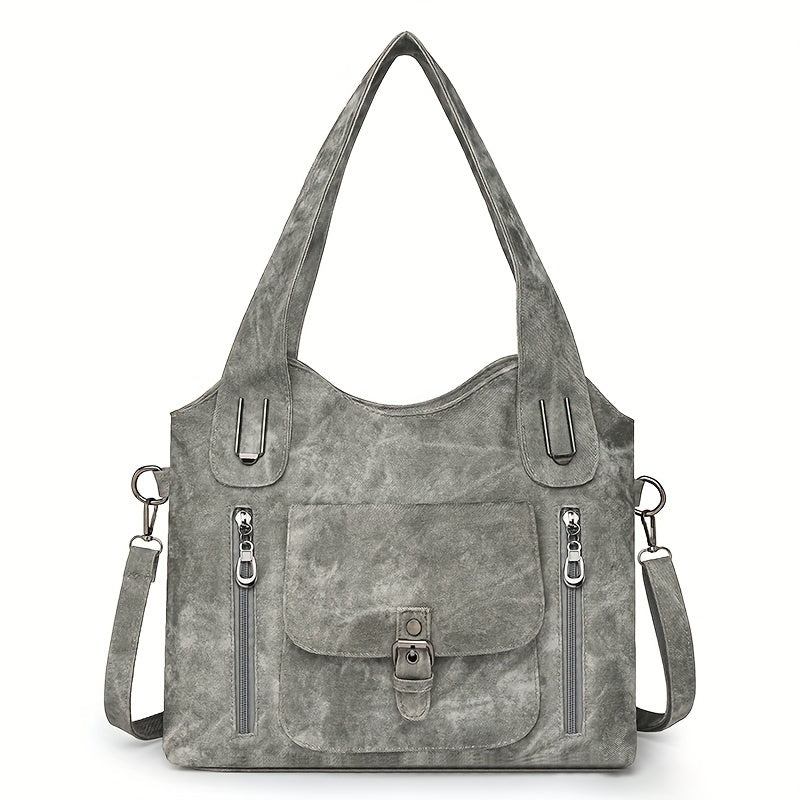 Elise’s Vintage Charm  Faux Leather Shoulder Bag