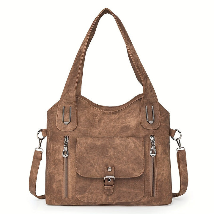 Elise’s Vintage Charm  Faux Leather Shoulder Bag