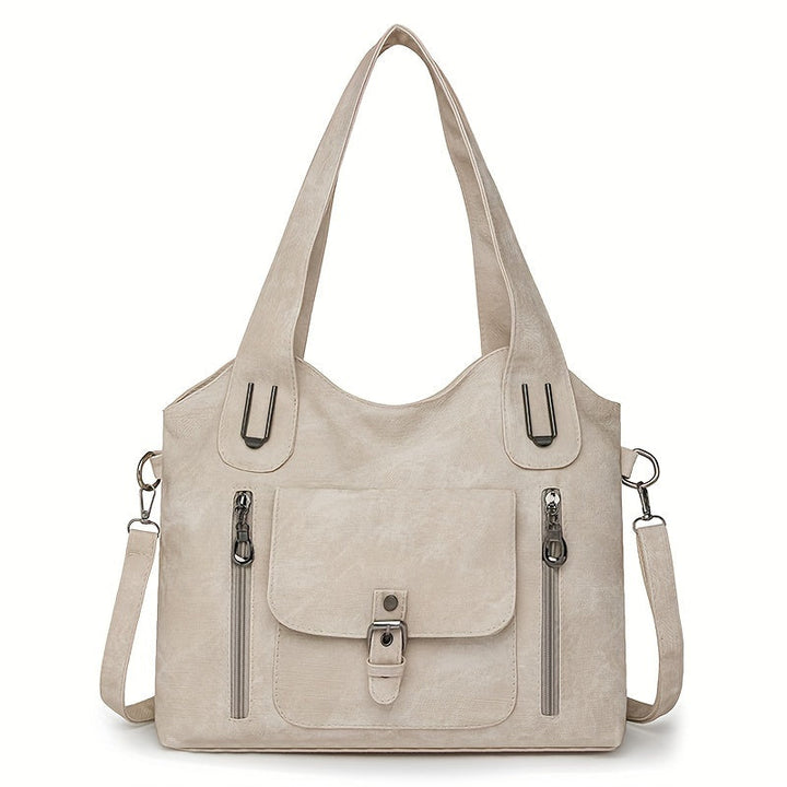 Elise’s Vintage Charm  Faux Leather Shoulder Bag