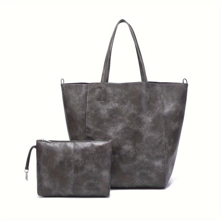 Renee’s Retro Softness  Large Capacity PU Leather Tote Bag