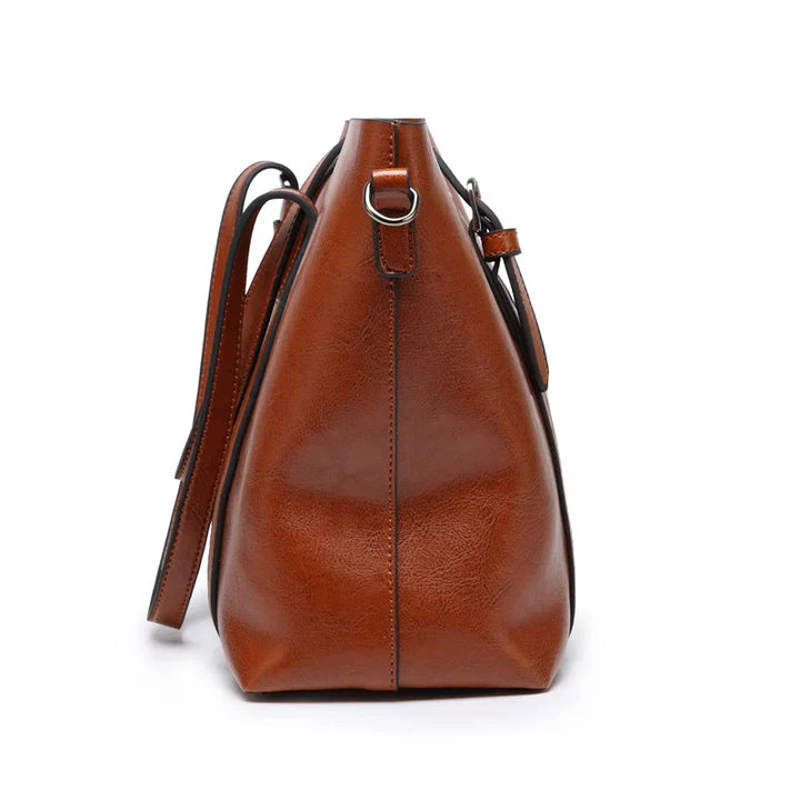 Anna's Luxe Classic  Faux Leather Shoulder Tote