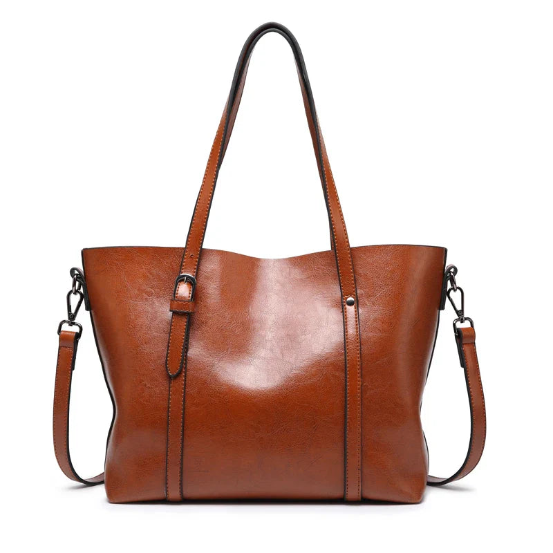 Anna's Luxe Classic  Faux Leather Shoulder Tote