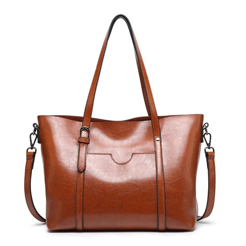 Anna's Luxe Classic  Faux Leather Shoulder Tote