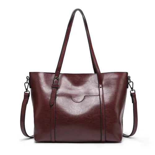 Anna's Luxe Classic  Faux Leather Shoulder Tote