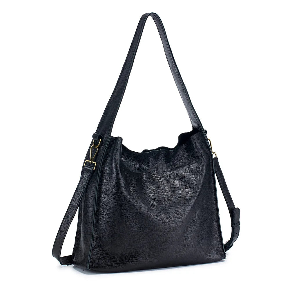 Grace’s Timeless Elegance  Genuine Cowhide Leather Tote Bag