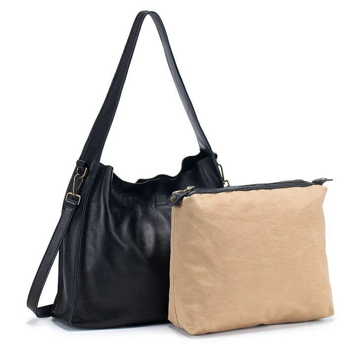 Grace’s Timeless Elegance  Genuine Cowhide Leather Tote Bag