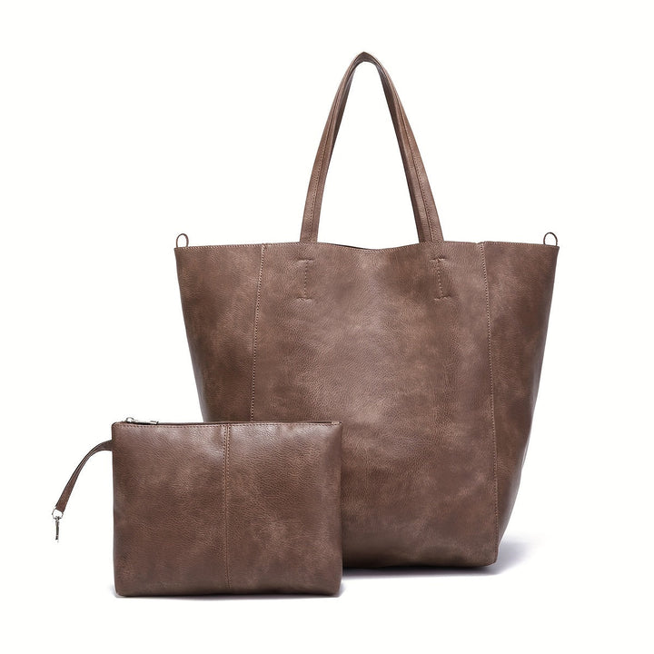 Renee’s Retro Softness  Large Capacity PU Leather Tote Bag